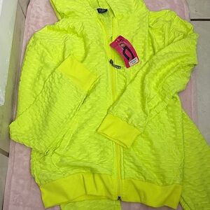Bright Yellow Textured Hoodie